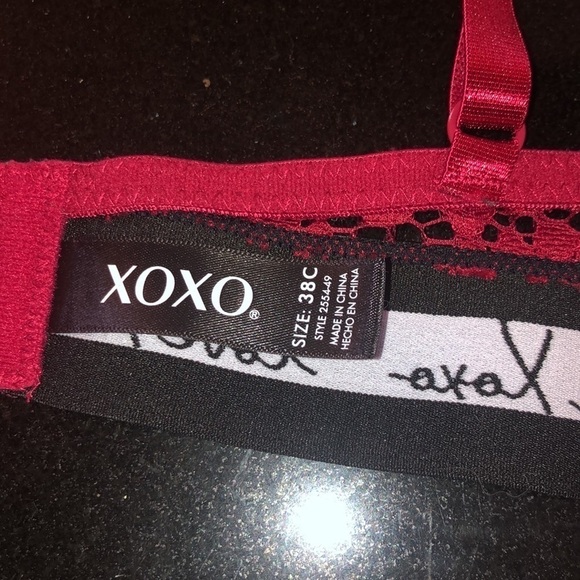 XOXO Lovely Red Lace Padded Push Up Bra Size 38 C - Picture 8 of 9